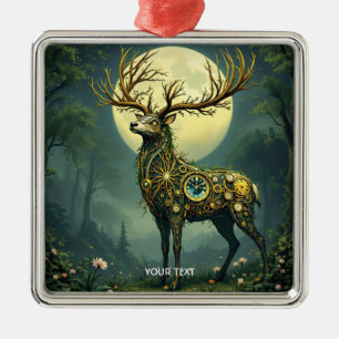 Fantasy Cute Steampunk Deer Forest Metal Tree Decoration
