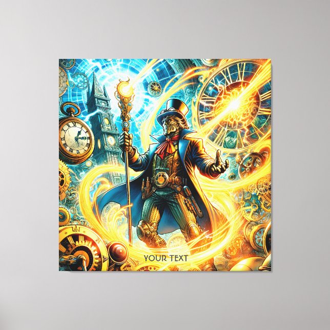 Fantasy Cute Steampunk Time Wizard Canvas Print (Front)