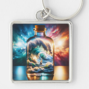 Fantasy Cute Storm In Bottle Key Ring