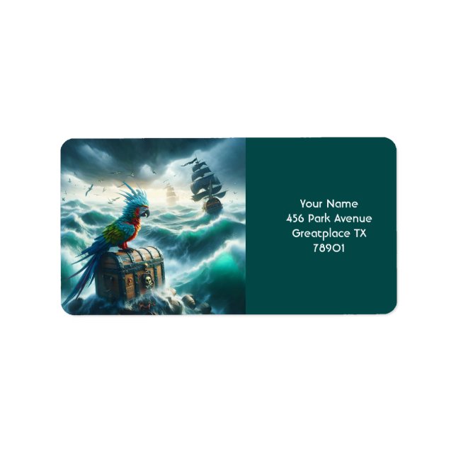 Fantasy Cute Storm Sea Pirates Label (Front)