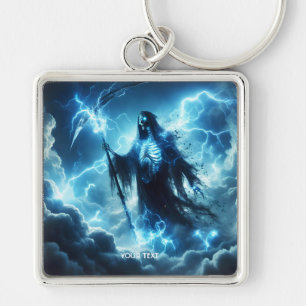 Fantasy Cute Stormy Clouds Lighting Key Ring