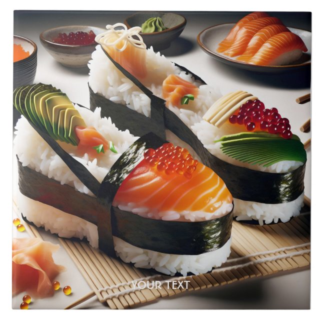 Fantasy Cute Stylish Sushi Shoes Tile (Front)