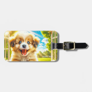 Fantasy Cute Sun Baby Dog Luggage Tag