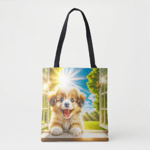 Fantasy Cute Sun Baby Dog Tote Bag