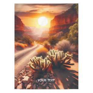 Fantasy Cute Sun Desert Sunset Tablecloth