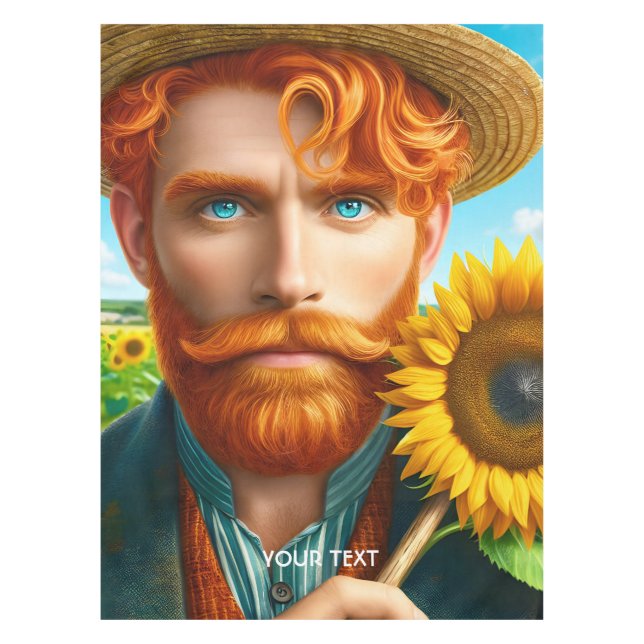 Fantasy Cute Sunflower Van Gogh Tablecloth (Front)