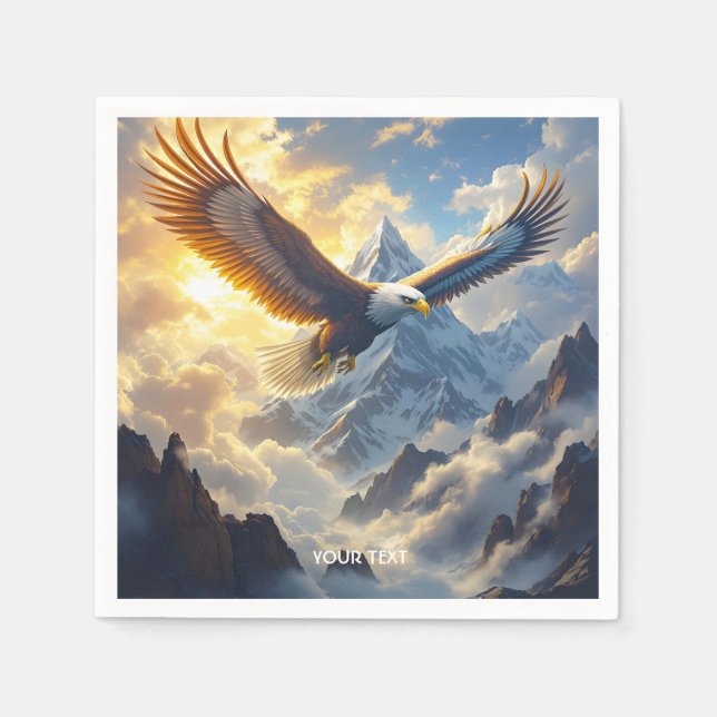 Fantasy Cute Sunset Eagle Mountains Napkin (Front)