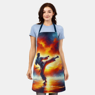 Fantasy Cute Sunset Karate Fighter Apron