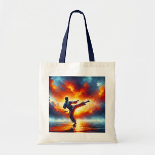 Fantasy Cute Sunset Karate Fighter Tote Bag
