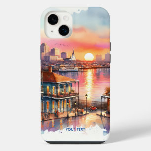 Fantasy Cute Sunset New Orleans View iPhone 14 Plus Case