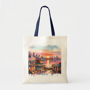 Fantasy Cute Sunset New Orleans View Tote Bag