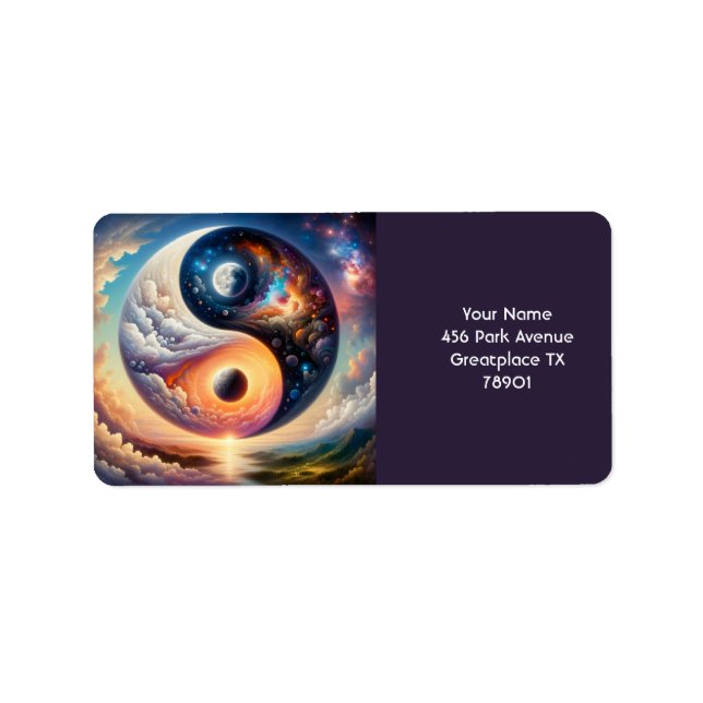Fantasy Cute Surreal Yin Yang Label (Front)
