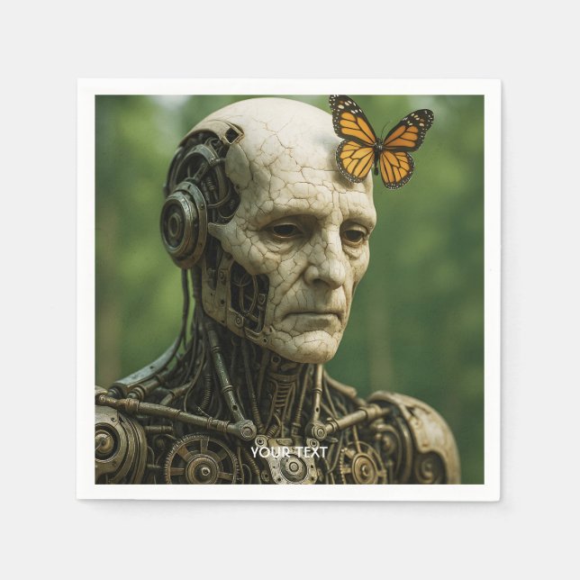 Fantasy Cute Surrealism Butterfly Face Napkin (Front)