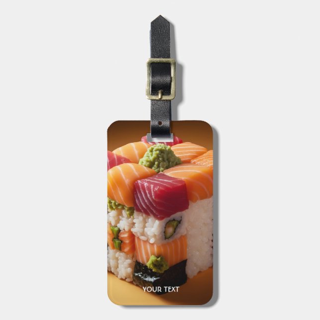 Fantasy Cute Sushi Small Cube Luggage Tag (Front Vertical)