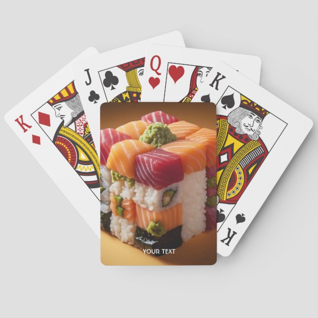 Fantasy Cute Sushi Small Cube Playing Cards (Back)
