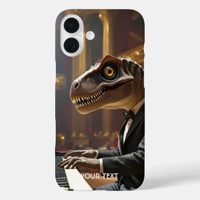 Fantasy Cute T-rex Playing Piano Case-Mate iPhone Case (Back)