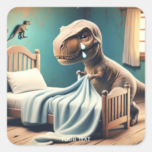 Fantasy Cute T-rex Short Hands Square Sticker