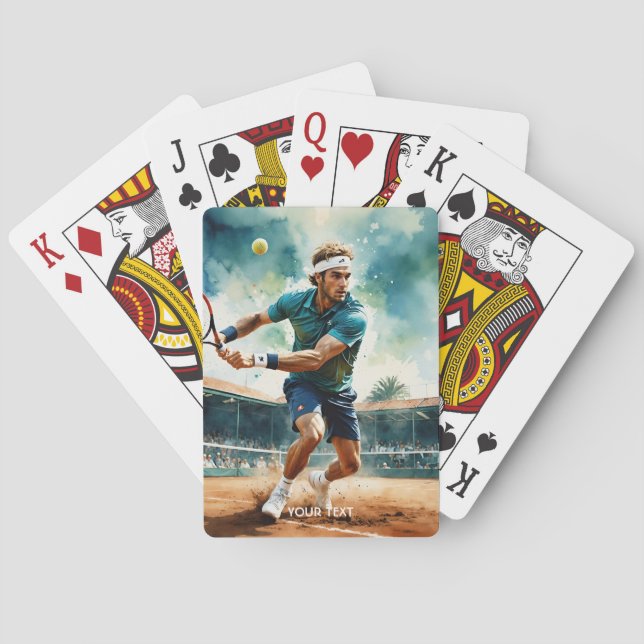 Fantasy Cute Tennis Player Ball Playing Cards (Back)