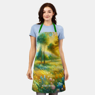 Fantasy Cute Trees Abstract Landscape Apron