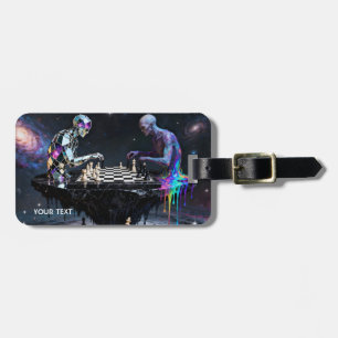 Fantasy Cute Two Chess Players Luggage Tag