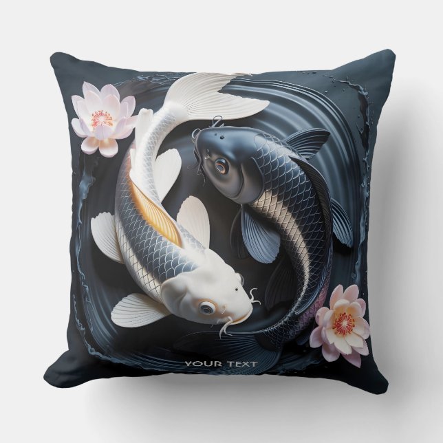 Fantasy Cute Two Koi Fish Cushion (Front)