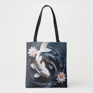 Fantasy Cute Two Koi Fish Tote Bag