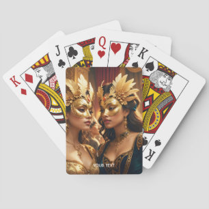 Fantasy Cute Two Mask Ladies Playing Cards