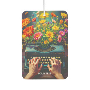 Fantasy Cute Typewriter Flowers Hands Car Air Freshener