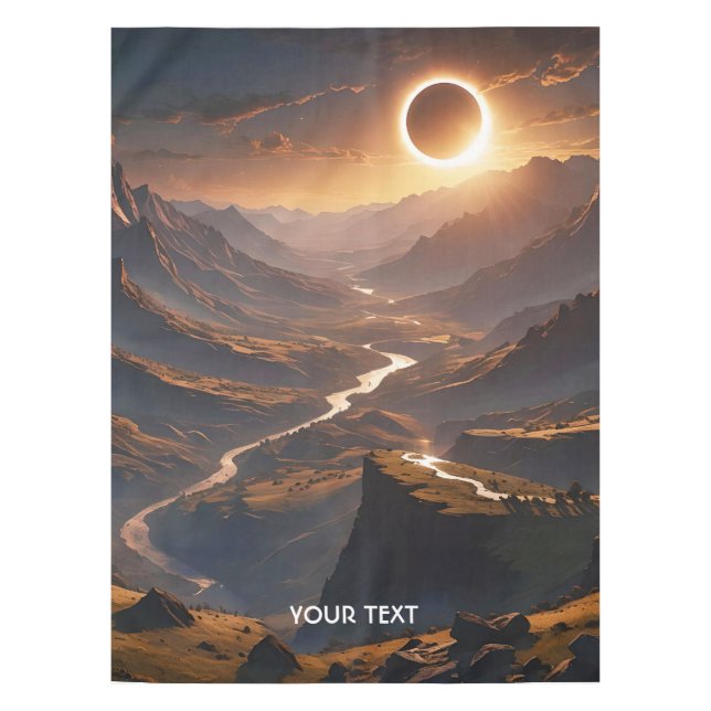 Fantasy Cute Valley Solar Eclipse Tablecloth (Front)