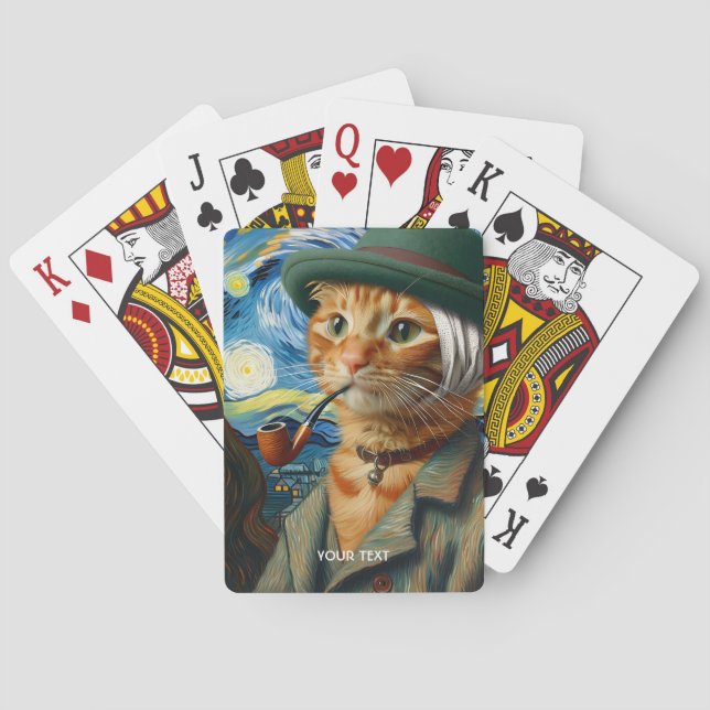 Fantasy Cute Van Gogh Hat Playing Cards (Back)
