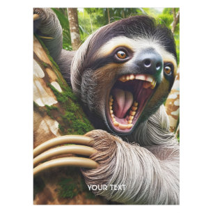 Fantasy Cute Very Angry Sloth Tablecloth