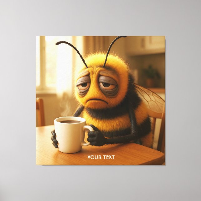 Fantasy Cute Very Tired Bee Canvas Print (Front)