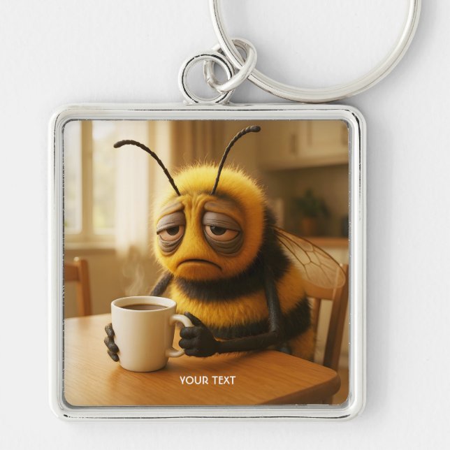Fantasy Cute Very Tired Bee Key Ring (Front)
