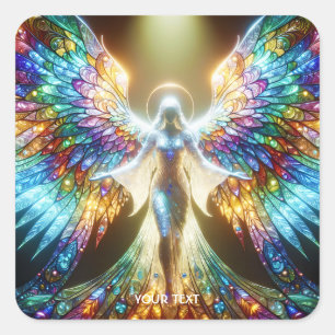 Fantasy Cute Vibrant Angel Light Square Sticker