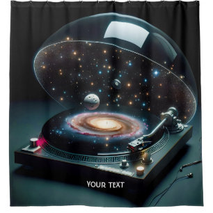 Fantasy Cute Vinyl Player Space Shower Curtain