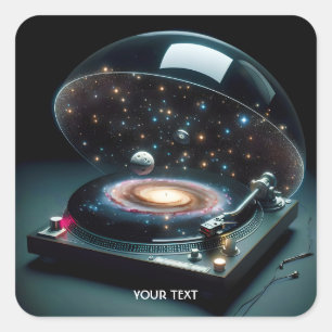 Fantasy Cute Vinyl Player Space  Square Sticker
