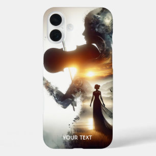 Fantasy Cute Violin Girl Sun iPhone 16 Plus Case