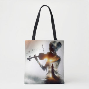 Fantasy Cute Violin Girl Sun Tote Bag