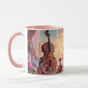 Fantasy Cute Violin Girls Tea Mug