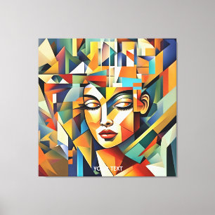 Fantasy Cute Vivid Abstract Cubist Woman Canvas Print