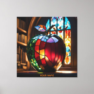 Fantasy Cute Vivid Apple Stained Glass Canvas Print