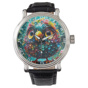 Fantasy Cute Vivid Bird Yellow Eyes Watch