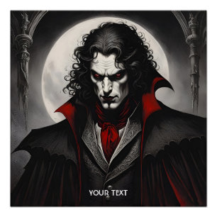 Fantasy Cute Vivid Black White Gothic Poster