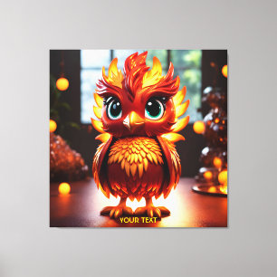 Fantasy Cute Vivid Cool Baby Phoenix Canvas Print