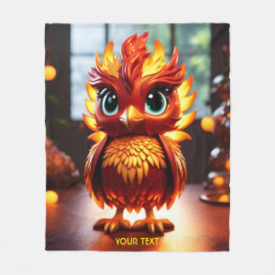 Fantasy Cute Vivid Cool Baby Phoenix Fleece Blanket