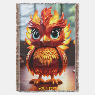 Fantasy Cute Vivid Cool Baby Phoenix Throw Blanket