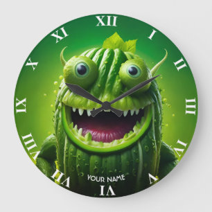 Fantasy Cute Vivid Cucumber Funny Creature Large Clock