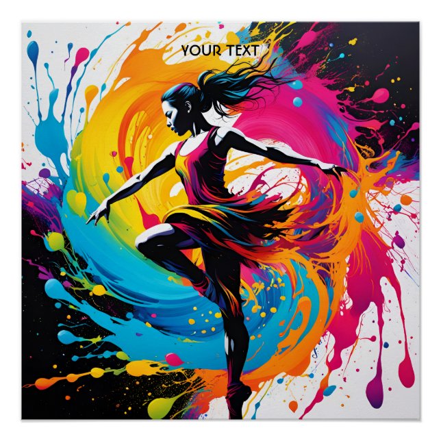 Fantasy Cute Vivid Dancer Splatter Painting Poster (Front)