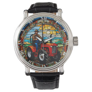 Fantasy Cute Vivid Farmer In Tractor Watch