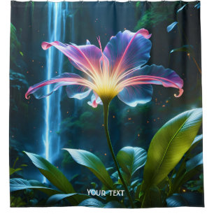 Fantasy Cute Vivid Flower Waterfall Forest Shower Curtain